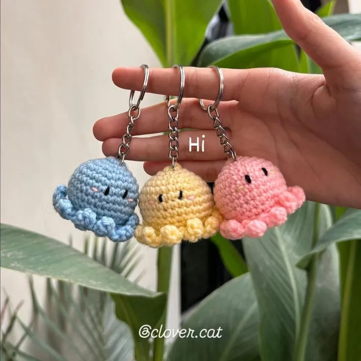 Crochet Octopus Keychain